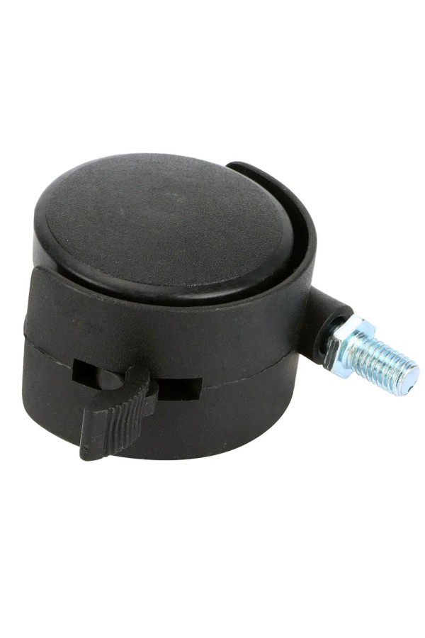 ХБ Колесо (ролик) мебельное 50мм поворотное на резьбе 8мм с тормозом